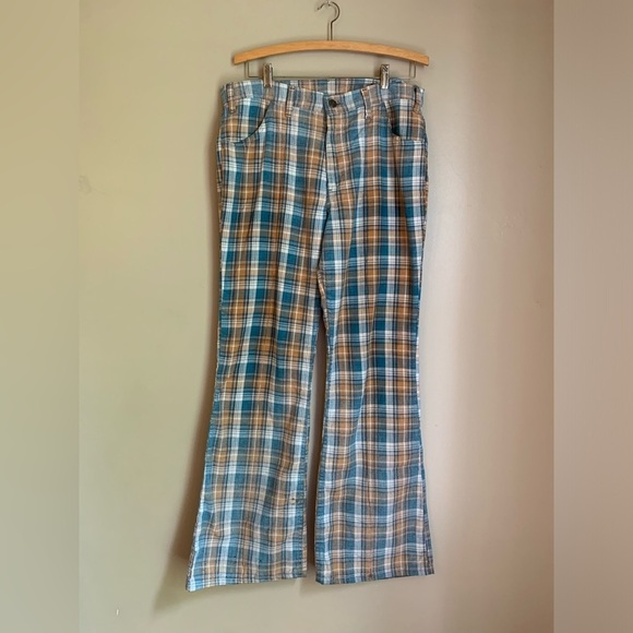 Levi’s vintage 70’s plaid flair pants, authentic rare levi’s, 1970’s